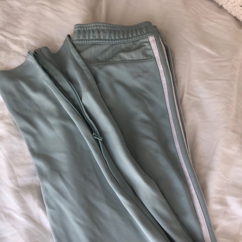 Baby blue adidas tracksuit bottom